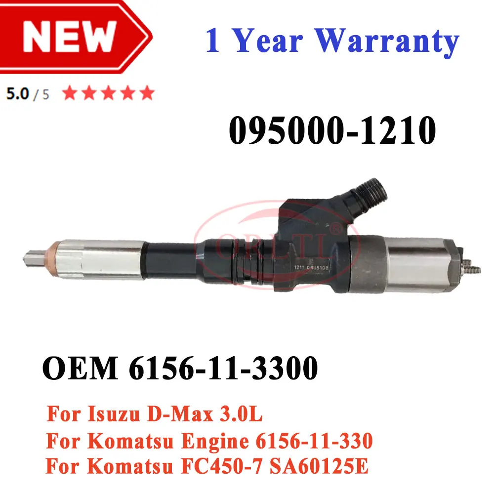 NEW 095000-1210 Genuine Fuel Injector 6156-11-3300 NOZZLE 6156113300 0950001210 095000 1210 for Isuzu KOMATSU Engine
NEW 095000-1210 Genuine Fuel Injector 6156-11-3300 NOZZLE 6156113300 0950001210 095000 1210 for Isuzu KOMATSU Engine