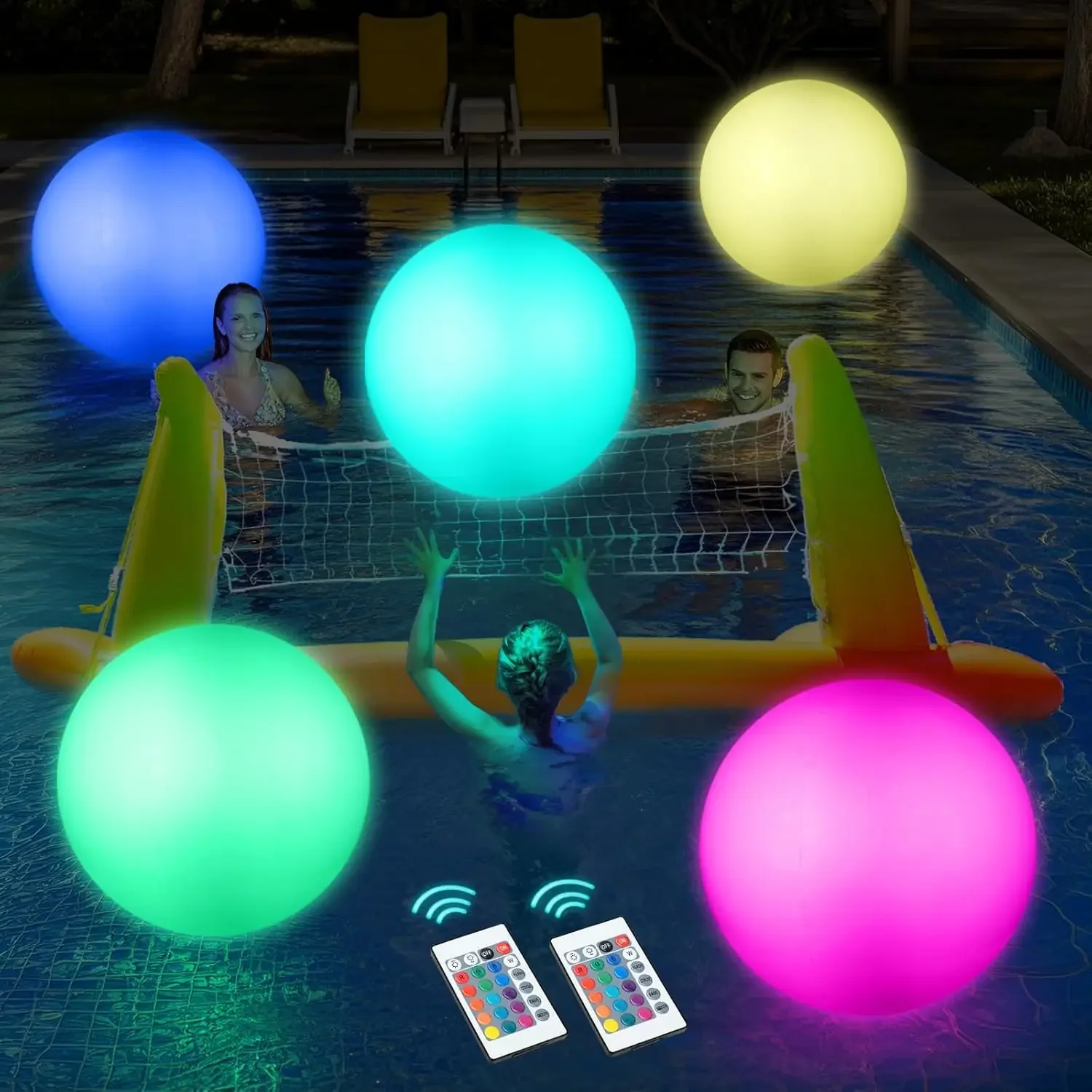 Pool Toys, LED Beach Ball, Glow in Dark Party Supplies, 4 Pack Inflatable Light up Ballon 12'' Floating Pool Light
Pool Toys, LED Beach Ball, Glow in Dark Party Supplies, 4 Pack Inflatable Light up Ballon 12'' Floating Pool Light