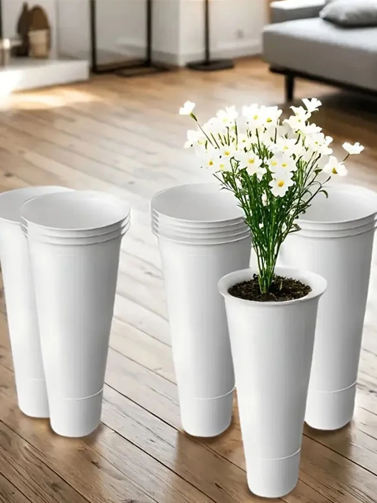 Набор из 12 белых пластиковых конических подставок-ведер для цветов, большой емкости, для балкона и сада
Набор из 12 белых пластиковых конических подставок-ведер для цветов, большой емкости, для балкона и сада