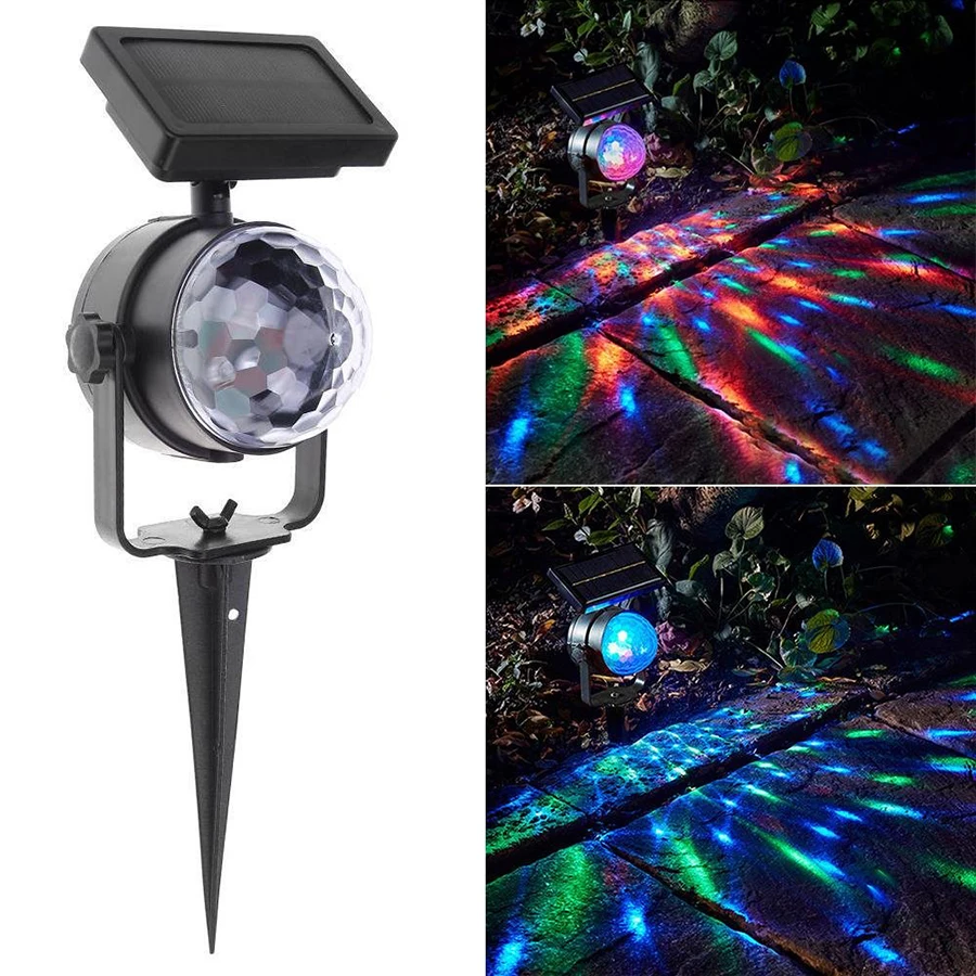 Solar Powered Rotating RGB Crystal Magic Ball Disco Stage light Christmas Party Lamp Outdoor Garden Lawn Laser Projector Lamp
Solar Powered Rotating RGB Crystal Magic Ball Disco Stage light Christmas Party Lamp Outdoor Garden Lawn Laser Projector Lamp