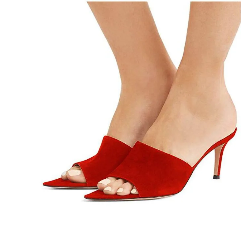 2026 New Pointed Slippers with Red Suede, Pointed, Fine Heels, High Heels, Elegant Style, Bare Toes, Sexy Cool Drag
2026 New Pointed Slippers with Red Suede, Pointed, Fine Heels, High Heels, Elegant Style, Bare Toes, Sexy Cool Drag
