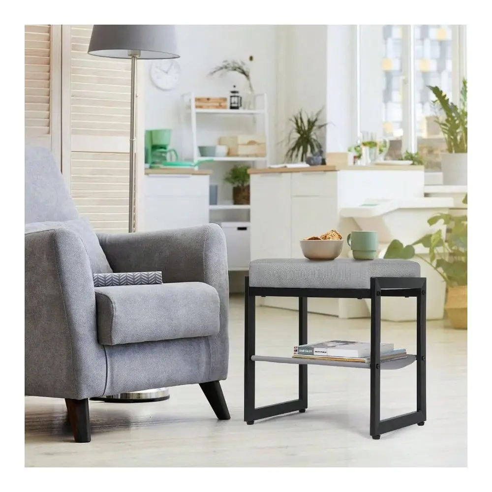 Stool Linen Fabric Footstool Bench With Storage Shelf Makeup Dring Stool For Dring Table Living Room Bedroom GreyBlack
Stool Linen Fabric Footstool Bench With Storage Shelf Makeup Dring Stool For Dring Table Living Room Bedroom GreyBlack
