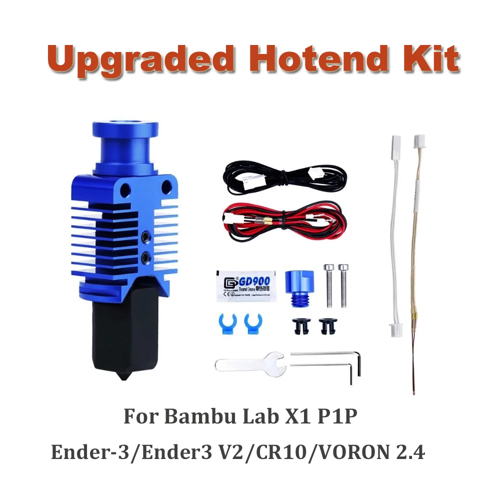 Модернизированный комплект Hotend для Bambu Lab X1/ P1P для Ender-3 Ender 3 V2 CR10 VORON 2,4, печатающая головка, запчасти для 3D-принтера J-Head
Модернизированный комплект Hotend для Bambu Lab X1/ P1P для Ender-3 Ender 3 V2 CR10 VORON 2,4, печатающая головка, запчасти для 3D-принтера J-Head