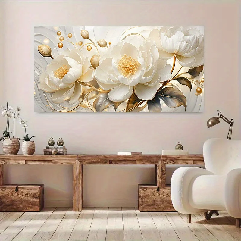 Elegant Style Large Frameless White Floral Canvas Wall Art Modern Decor for Living Room & Bedroom, Perfect for Home Aesthetic
Elegant Style Large Frameless White Floral Canvas Wall Art Modern Decor for Living Room & Bedroom, Perfect for Home Aesthetic