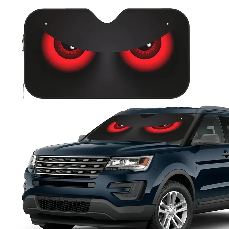 (51.2*27.6in)1pcs Random Pattern/Foldable Fashion Red-eye Car Shade, Windshield Front Window Shade to Keep The Car Cool And Block The Sun, Car Shade Summer Window Shade Folding Windshield Protective Cover
(51.2*27.6in)1pcs Random Pattern/Foldable Fashion Red-eye Car Shade, Windshield Front Window Shade to Keep The Car Cool And Block The Sun, Car Shade Summer Window Shade Folding Windshield Protective Cover