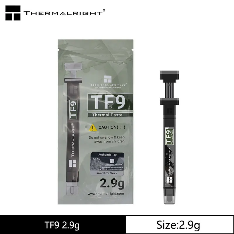 Thermalright TF9 2,9 г Термопаста для процессора/графической карты GPU, высокопроизводительная термопаста
Thermalright TF9 2,9 г Термопаста для процессора/графической карты GPU, высокопроизводительная термопаста