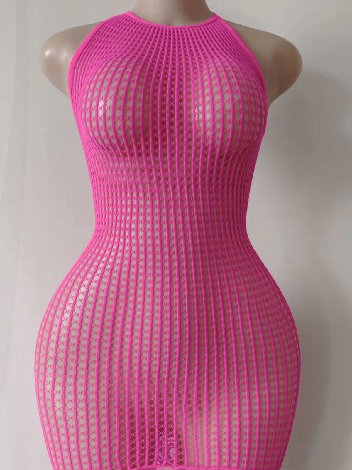 Summer Lace Trim Knitted Net Fishing Net Strap Dress Wrap around Bodycon Elastic Stockings Backless Women's Dress
Summer Lace Trim Knitted Net Fishing Net Strap Dress Wrap around Bodycon Elastic Stockings Backless Women's Dress
