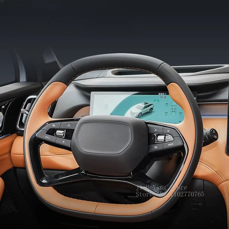 DIY Hand-sewn Leather Car Steering Wheel Cover for Geely Boyue L 2025 Anti-slip Handle Cover Decorative Interior Accessory
DIY Hand-sewn Leather Car Steering Wheel Cover for Geely Boyue L 2025 Anti-slip Handle Cover Decorative Interior Accessory