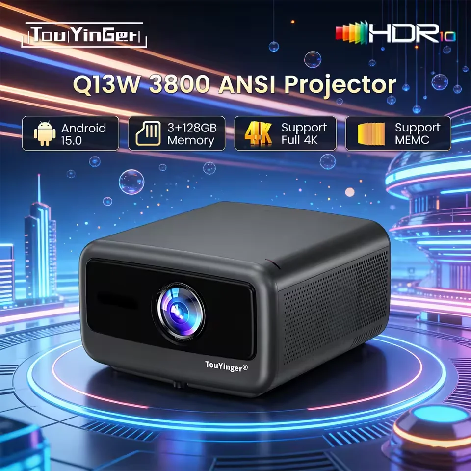 Touyinger Q13W Android version 3800ANSI Full HD 4K projector Home theater video 3G 128G Samrt TV Beamer movie
Touyinger Q13W Android version 3800ANSI Full HD 4K projector Home theater video 3G 128G Samrt TV Beamer movie