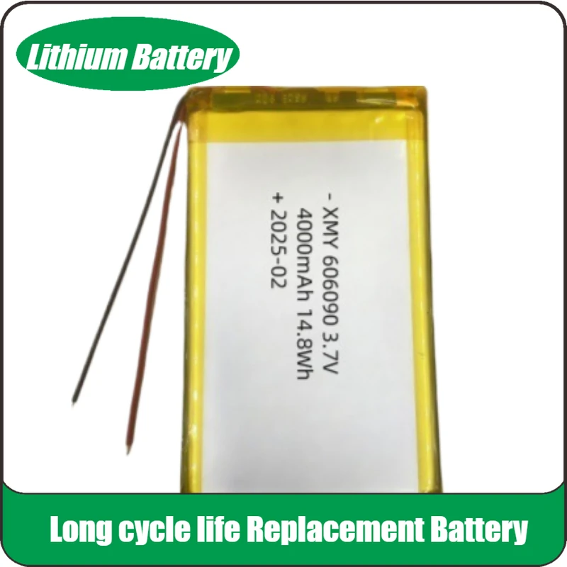 Rechargeable Battery 606090 3.7V 4000mAh for Powerbank Power Bank heating belts emergency lights hand warmers learning machines
Rechargeable Battery 606090 3.7V 4000mAh for Powerbank Power Bank heating belts emergency lights hand warmers learning machines