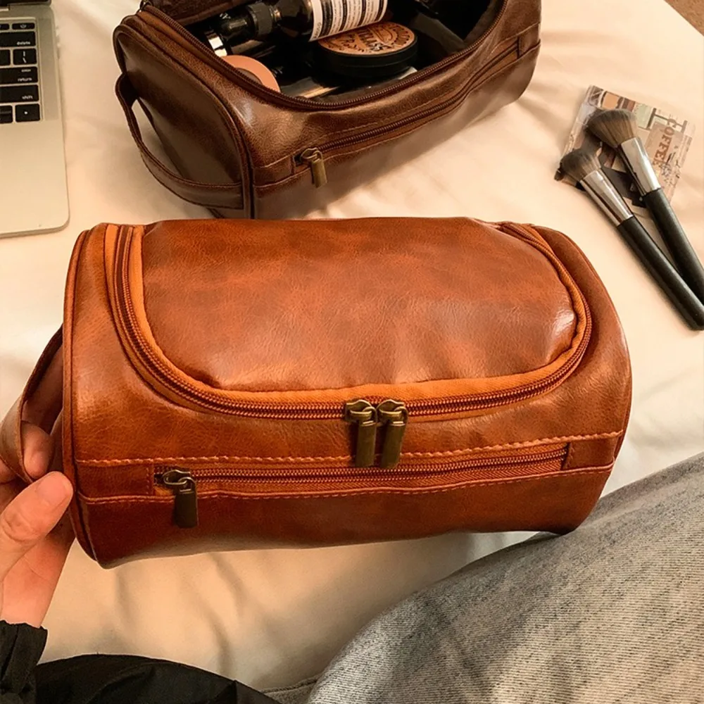 Vintage Style Travel Makeup Bag Waterproof Large Capacity PU Leather Portable Organizer Cuboid Toiletry Multifunction Case
Vintage Style Travel Makeup Bag Waterproof Large Capacity PU Leather Portable Organizer Cuboid Toiletry Multifunction Case