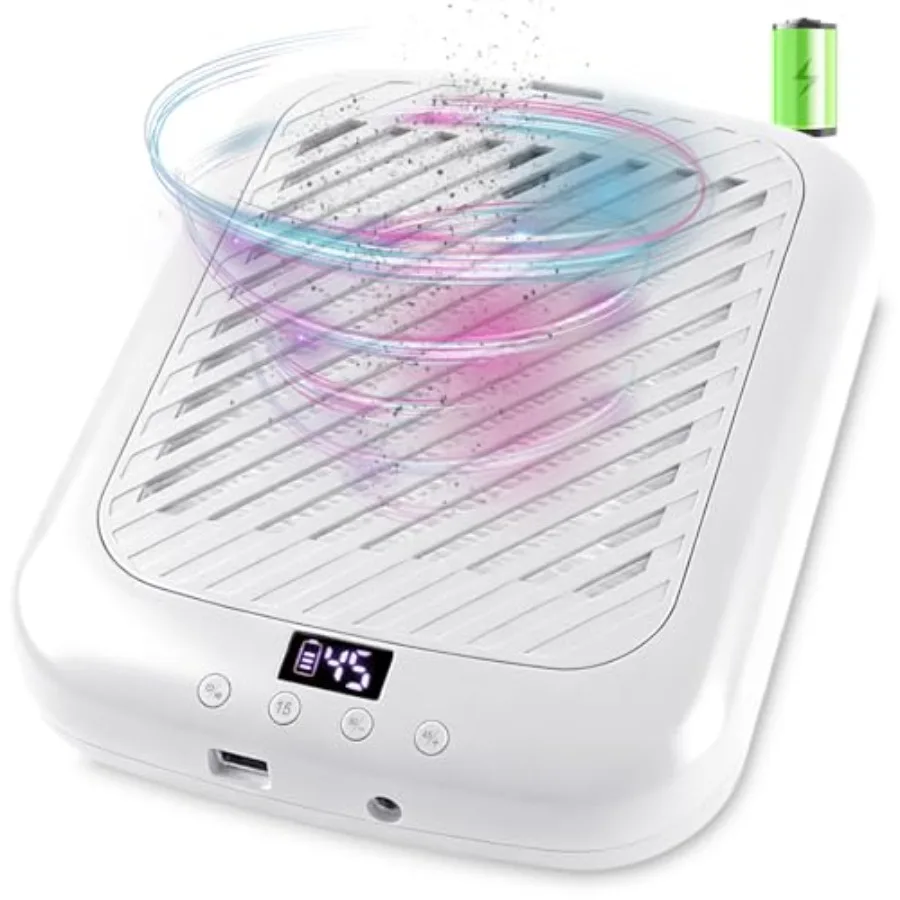 Rechargeable 4500RPM Nail Dust Collector with Brushless Motor and 3 Suction Modes White Easy-Control Vacuum Extractor for Home
Rechargeable 4500RPM Nail Dust Collector with Brushless Motor and 3 Suction Modes White Easy-Control Vacuum Extractor for Home