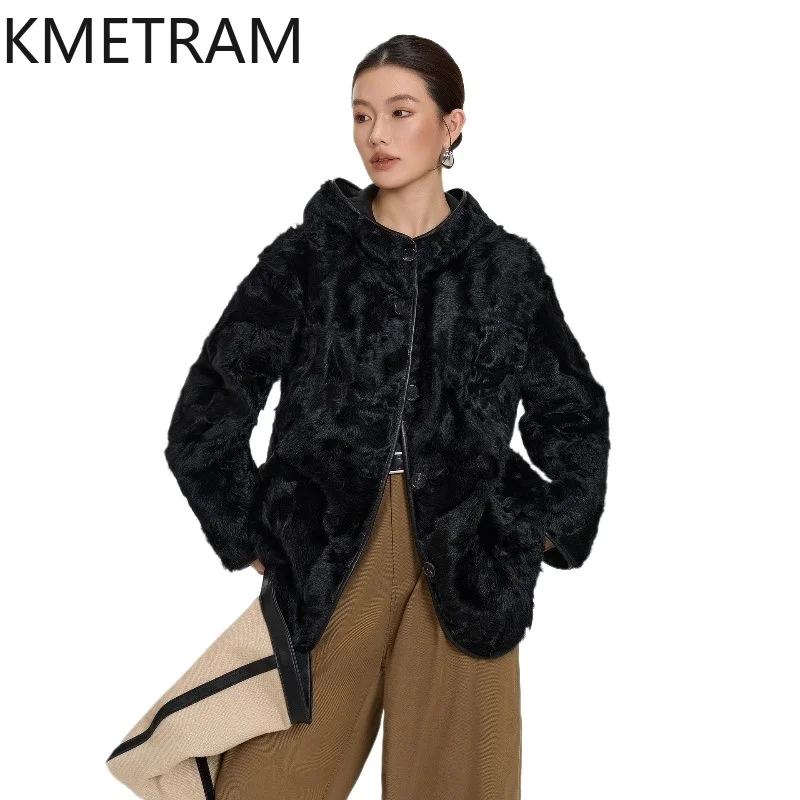KMETRAM Real Xiaohu Wool Sheepskin Double-Faced Fur Coat Woman Reversible Hooded Fur Jacket 75cm 2026 Winter Women Clothing шуба
KMETRAM Real Xiaohu Wool Sheepskin Double-Faced Fur Coat Woman Reversible Hooded Fur Jacket 75cm 2026 Winter Women Clothing шуба