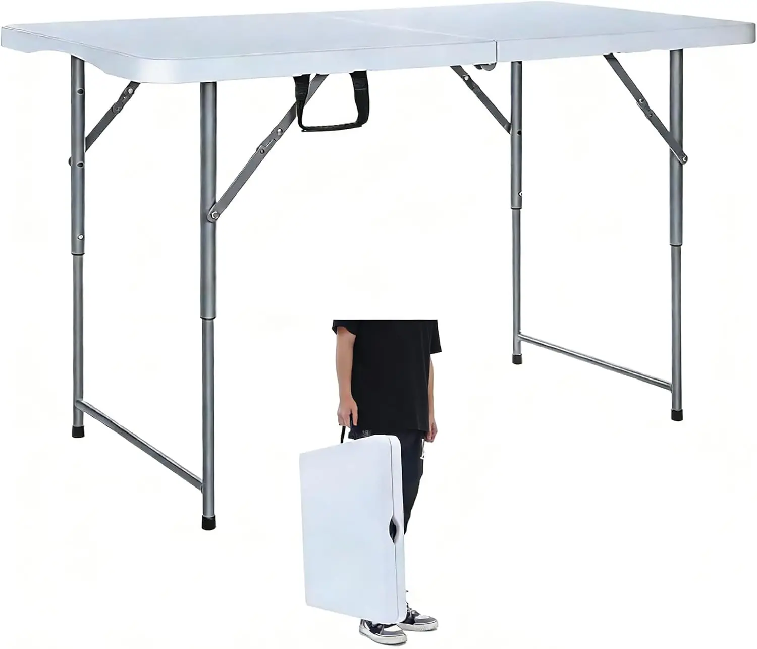 Folding Table 4 Foot Portable Heavy Duty Plastic Utility Table with Carrying Handle for Indoor Outdoor Camping Party White
Folding Table 4 Foot Portable Heavy Duty Plastic Utility Table with Carrying Handle for Indoor Outdoor Camping Party White