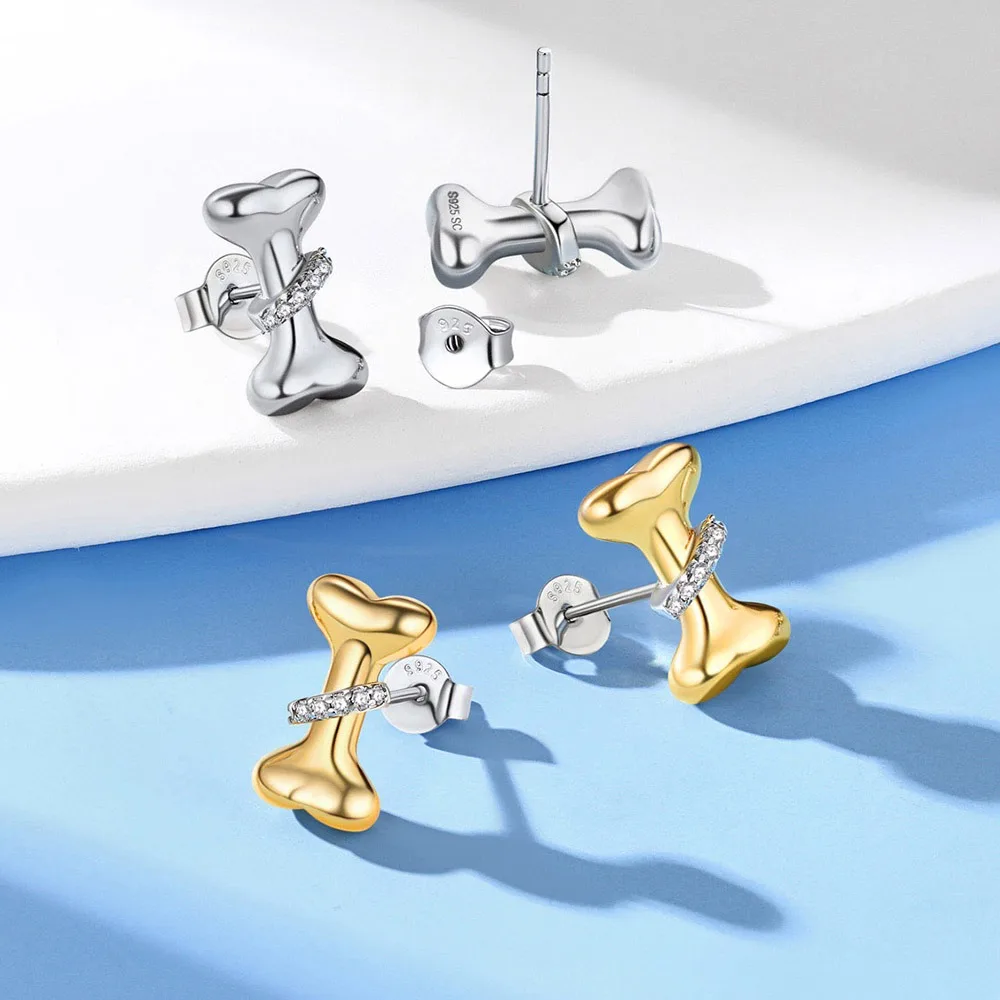 U7 925 Sterling Silver White CZ Dog Snack Bone Stud Earring Brinco for Women Dog Person Simple Small Chic Earring Jewelry Bijoux
U7 925 Sterling Silver White CZ Dog Snack Bone Stud Earring Brinco for Women Dog Person Simple Small Chic Earring Jewelry Bijoux