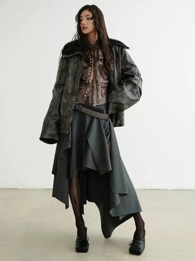 Waist Dark Gray High Cut Style Burr Irregular Slit Half-body Skirt Women Fashion New Spring Autumn 2026 1DHW3JR
Waist Dark Gray High Cut Style Burr Irregular Slit Half-body Skirt Women Fashion New Spring Autumn 2026 1DHW3JR