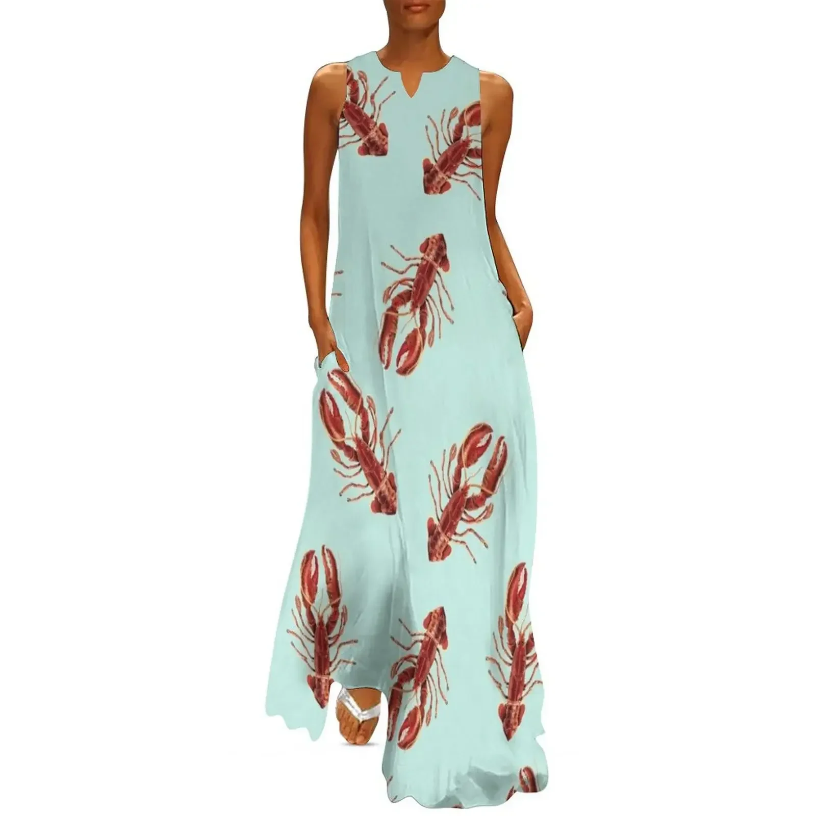 Lobster Pattern on Mint Background Long Dress birthday dress elegant guest wedding dress summer dresses for women 2025
Lobster Pattern on Mint Background Long Dress birthday dress elegant guest wedding dress summer dresses for women 2025