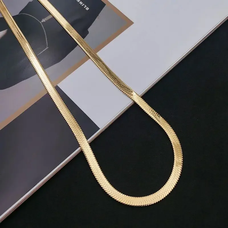 Hot 925 Sterling silver 18K Gold 4MM chain Necklace for Women Luxury Jewelry wedding gift choker Clavicle Gift
Hot 925 Sterling silver 18K Gold 4MM chain Necklace for Women Luxury Jewelry wedding gift choker Clavicle Gift