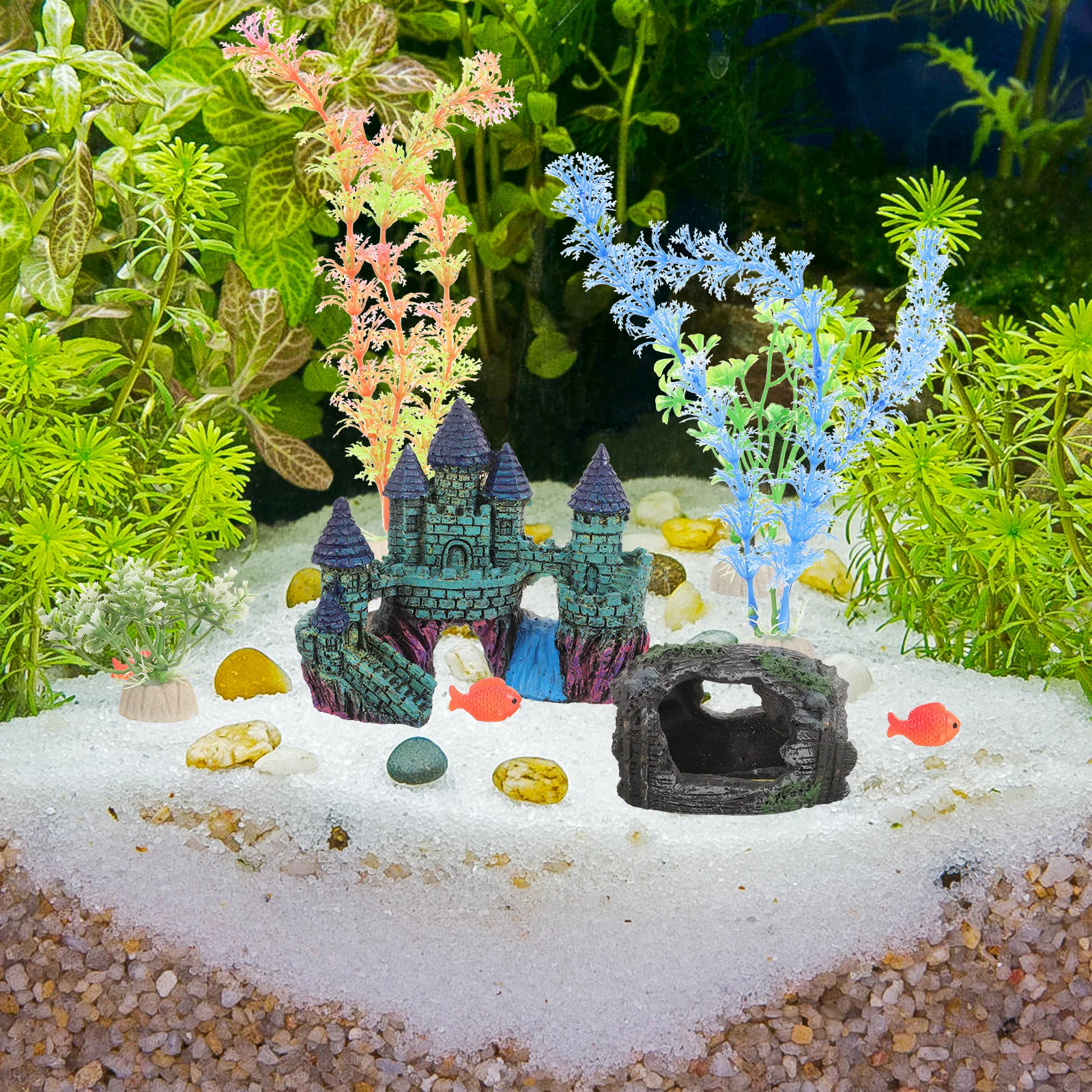 15Pcs Fish Tank Decorations Aquarium Plastic Plants Artificial Aquatic Landscape Castle Barrel Safe Lightweight Fish Tank Decor
15Pcs Fish Tank Decorations Aquarium Plastic Plants Artificial Aquatic Landscape Castle Barrel Safe Lightweight Fish Tank Decor