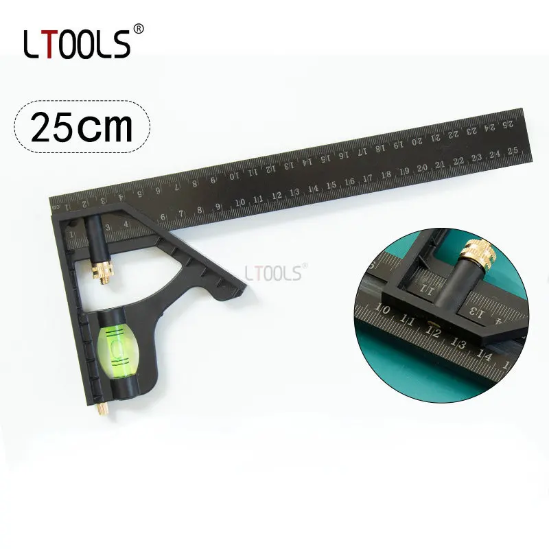 250/200/150mm Multifunctional Combination Square Ruler Measuring Gauge Woodworking Tool Level Professional Square Ruler
250/200/150mm Multifunctional Combination Square Ruler Measuring Gauge Woodworking Tool Level Professional Square Ruler