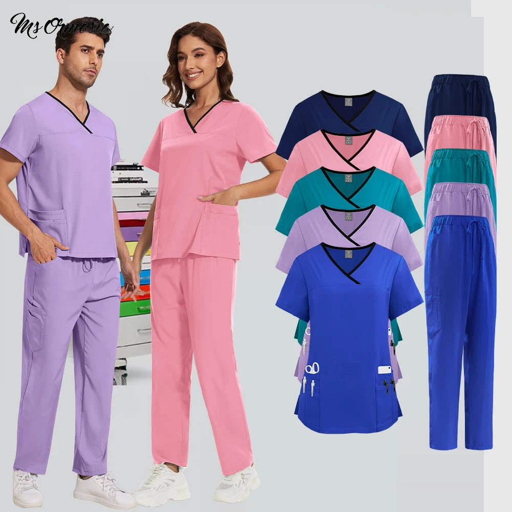 Straight Pants Set Unisex Summer Short Sleeve Top Pocket Trousers Medical Surgical Gowns Nursing Accessories Nurse Uniform Women
Straight Pants Set Unisex Summer Short Sleeve Top Pocket Trousers Medical Surgical Gowns Nursing Accessories Nurse Uniform Women