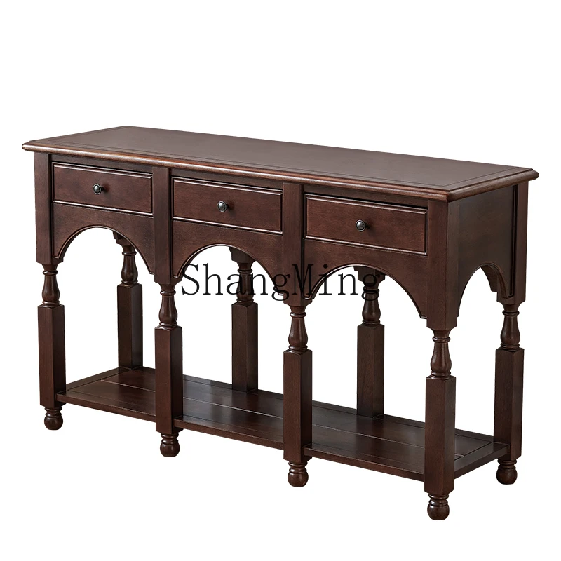 ZZJ medieval solid wood entrance table against the wall, facing the door entrance table, living room retro storage cabinet
ZZJ medieval solid wood entrance table against the wall, facing the door entrance table, living room retro storage cabinet