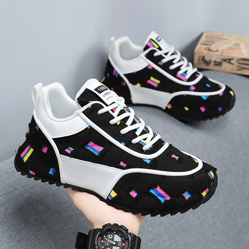 Men's Sneakers Spring Autumn Platform Shoes for Men Trend Designer Colorful Stripe Cover Bottom Canvas Men Shoes New Tennis Shoe
Men's Sneakers Spring Autumn Platform Shoes for Men Trend Designer Colorful Stripe Cover Bottom Canvas Men Shoes New Tennis Shoe