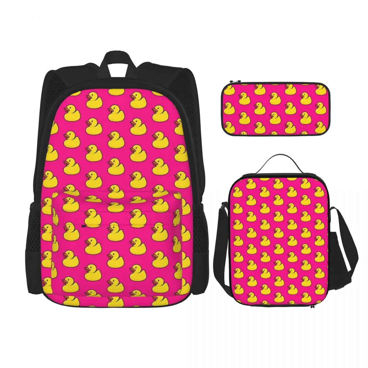 Rubber Duck In Hot Pink Backpacks Kids Bookbag School Bags Rucksack Lunch Bag Pen Bag Three-Piece Set
Rubber Duck In Hot Pink Backpacks Kids Bookbag School Bags Rucksack Lunch Bag Pen Bag Three-Piece Set