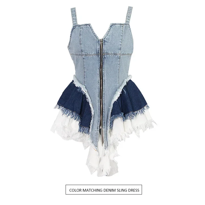 Original Design Autumn New Style Contrast Color Panel Denim Skirt Zipper Hem Irregular Waist Dress
Original Design Autumn New Style Contrast Color Panel Denim Skirt Zipper Hem Irregular Waist Dress