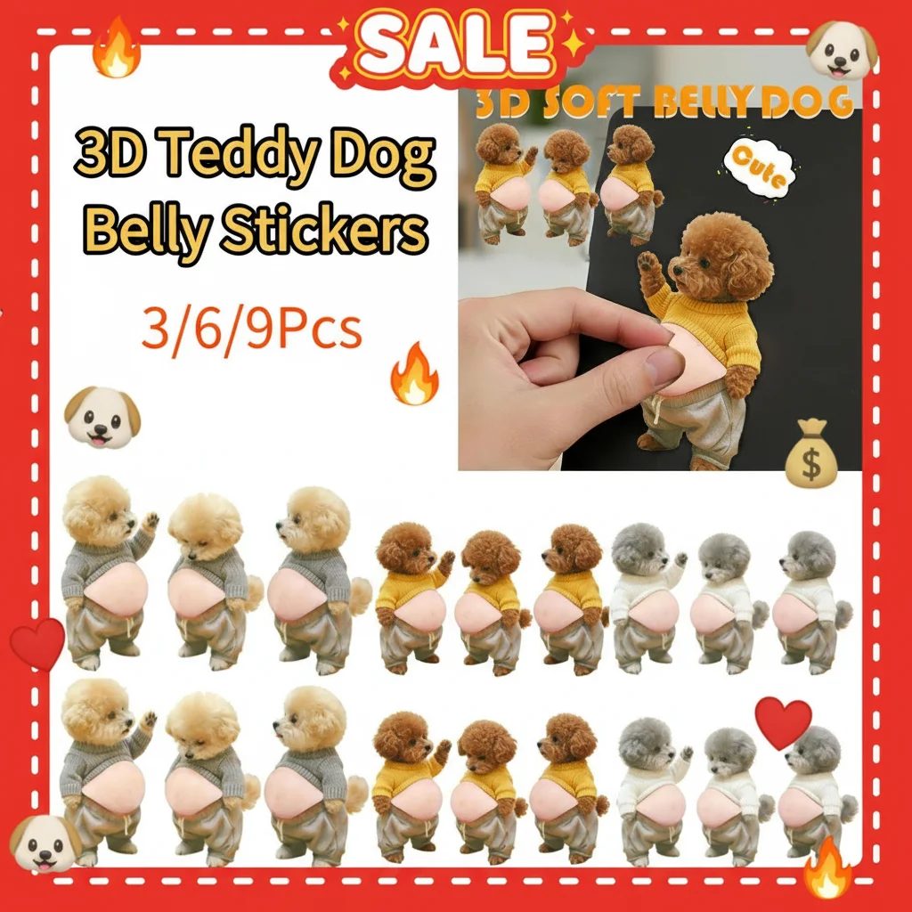 Набор из 3-9 3D-наклеек «Пузатый щенок в одежде»: милые силиконовые самоклеящиеся стикеры для снятия стресса, для декора дома и телефона, 2026
Набор из 3-9 3D-наклеек «Пузатый щенок в одежде»: милые силиконовые самоклеящиеся стикеры для снятия стресса, для декора дома и телефона, 2026