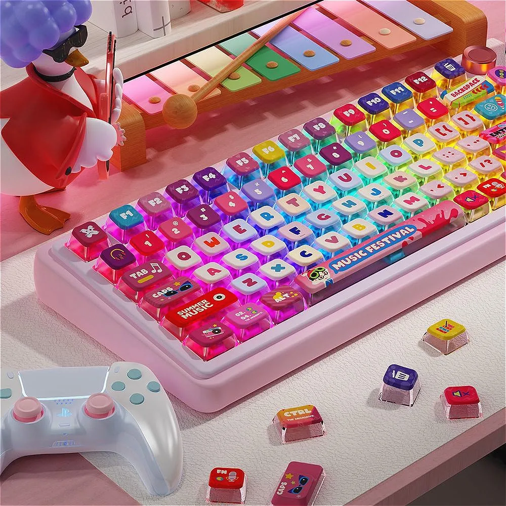 Incoming atmosphere keycaps pink ASA height PBT+PC keycaps For HI75 61 84 96 98 99 104 F87 and other wireless keyboards
Incoming atmosphere keycaps pink ASA height PBT+PC keycaps For HI75 61 84 96 98 99 104 F87 and other wireless keyboards