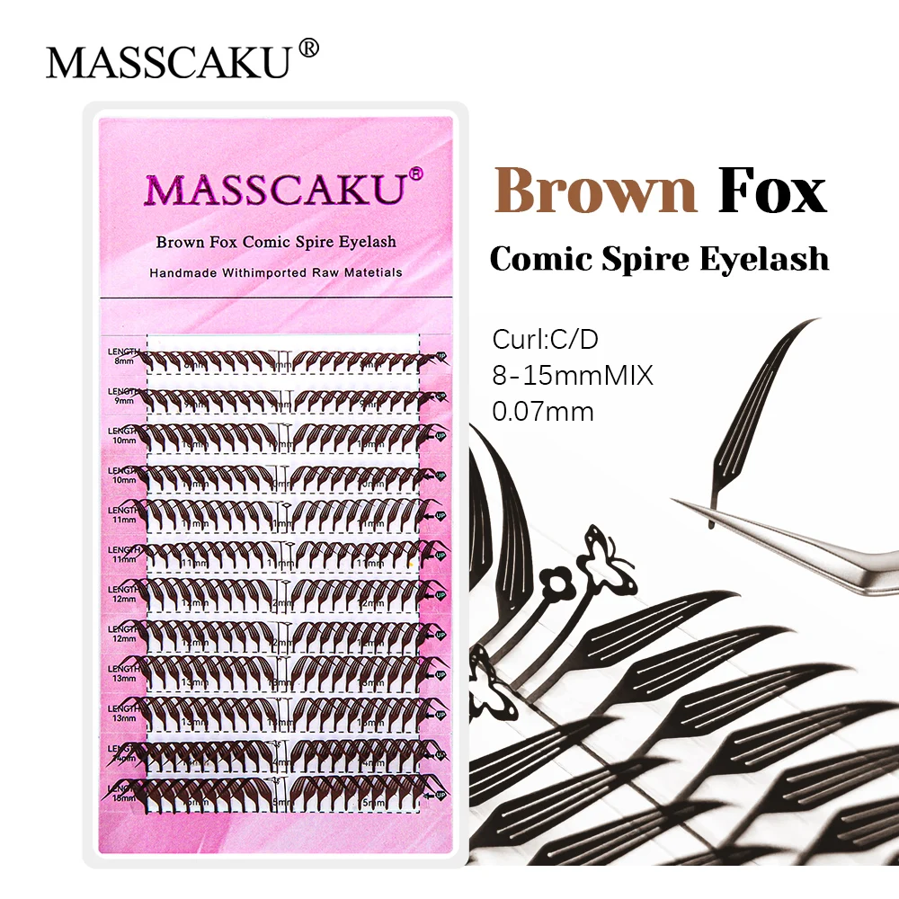 New Design Brown Fox Comic Spire Eyelash Extensions 0.07mm Thickness Mix Length Full Dense Fluffy Faux Cils Lashes by MASSCAKU
New Design Brown Fox Comic Spire Eyelash Extensions 0.07mm Thickness Mix Length Full Dense Fluffy Faux Cils Lashes by MASSCAKU
