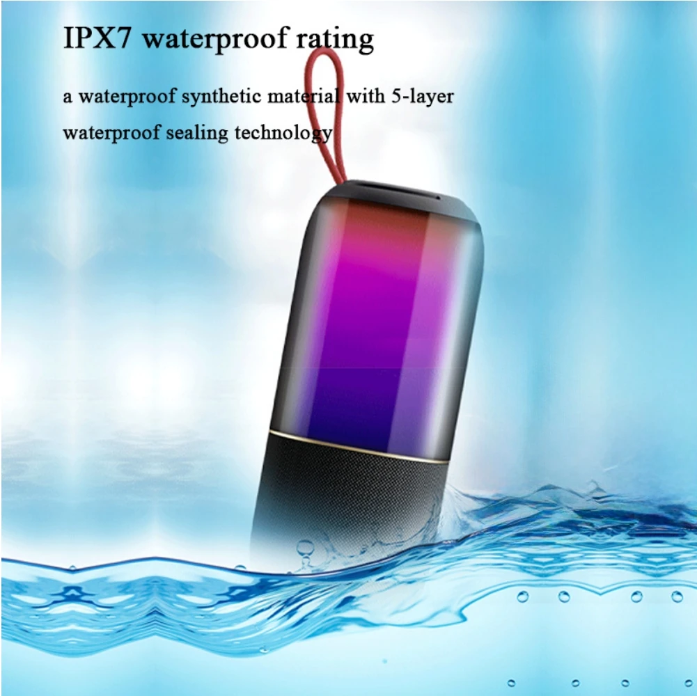 Portable Outdoor Bluetooth Speaker with Card Slot, Subwoofer, Heavy Bass, Fabric Waterproof Box, Colorful Lights
Portable Outdoor Bluetooth Speaker with Card Slot, Subwoofer, Heavy Bass, Fabric Waterproof Box, Colorful Lights