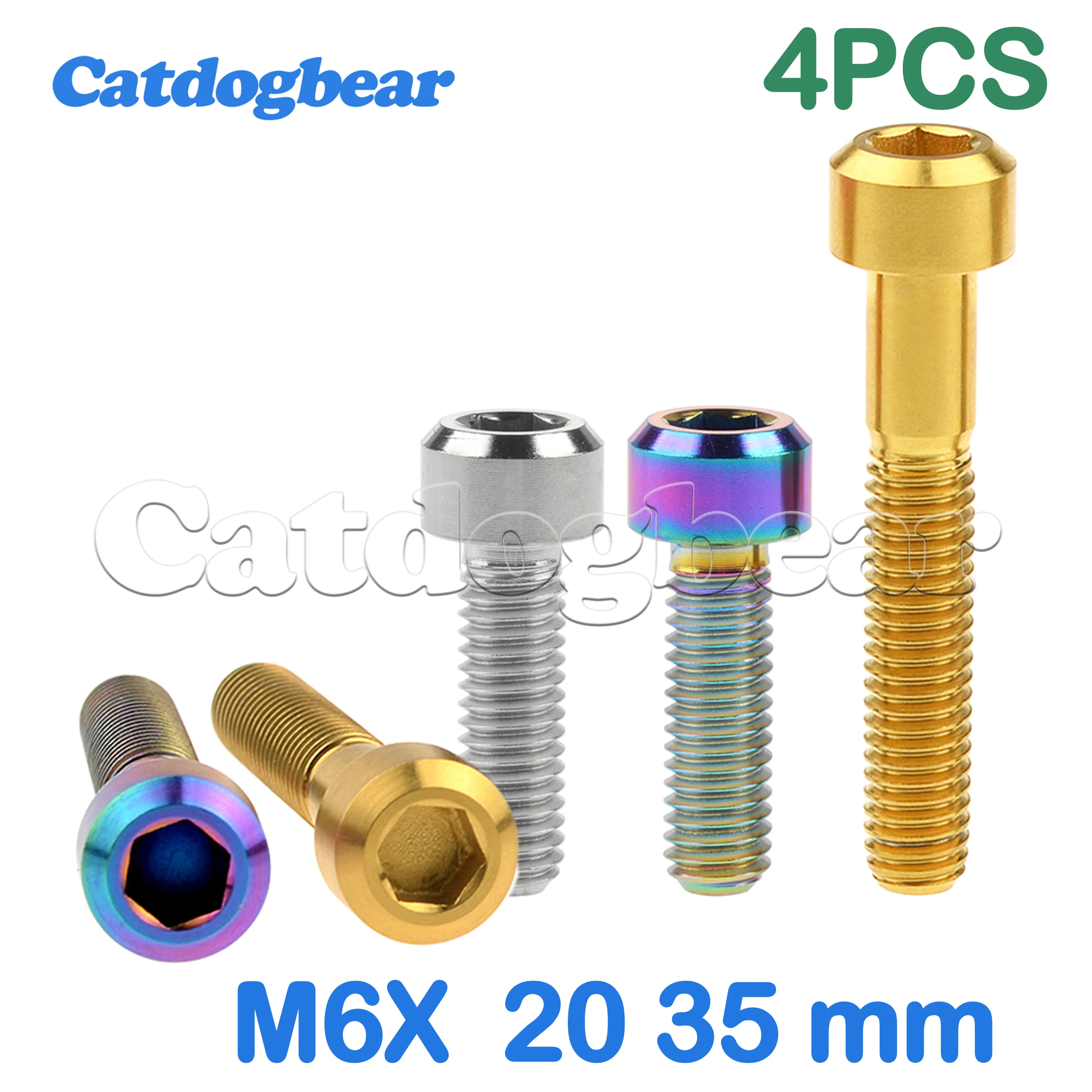 Catdogbear 4PCSTitanium Bolt M6x20 35mm Allen Key Hex Head Screws for Bike Headset Stem Top Cap
Catdogbear 4PCSTitanium Bolt M6x20 35mm Allen Key Hex Head Screws for Bike Headset Stem Top Cap