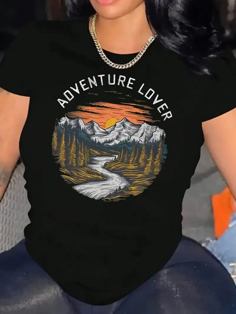 Mountain Graphic Printing Summer Autumn and Winter Pure Cotton Men's and Women's T-shirts Short Sleeves Luxury Outdoor Sports
Mountain Graphic Printing Summer Autumn and Winter Pure Cotton Men's and Women's T-shirts Short Sleeves Luxury Outdoor Sports
