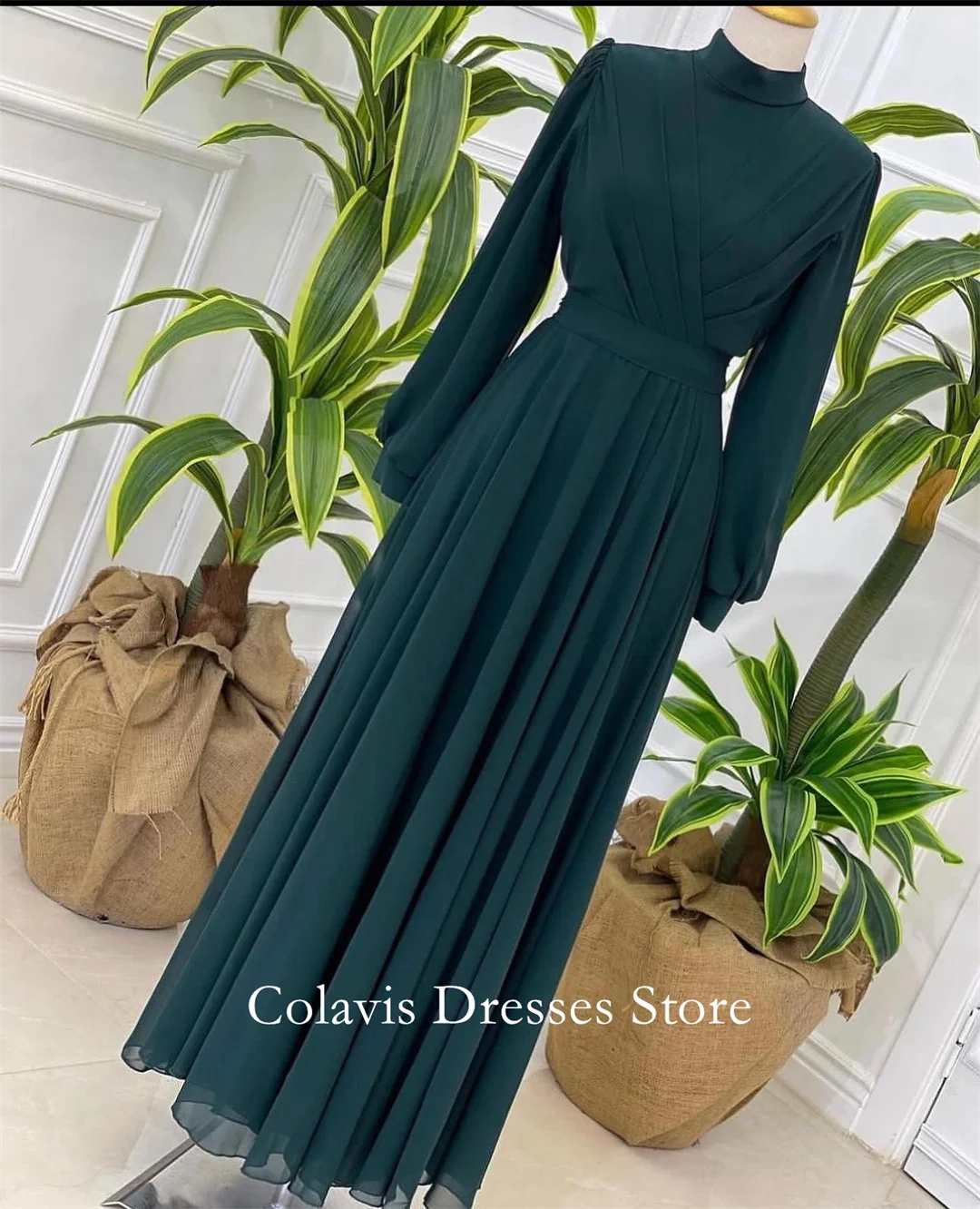 OIMG Dubai Mordern High Neck Customized Prom Dresses Evening Dress Chiffon A-Line Women Evening Gowns Formal Party Dress
OIMG Dubai Mordern High Neck Customized Prom Dresses Evening Dress Chiffon A-Line Women Evening Gowns Formal Party Dress