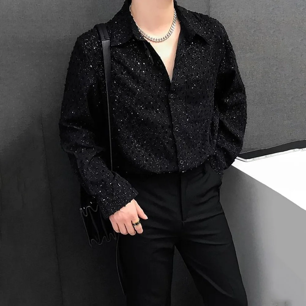 2025 Summer New Men's Starry Sky Shine Long Sleeve Shirt Korean Fashion Trend Retro Luxury Niche Party Stage Male Tops
2025 Summer New Men's Starry Sky Shine Long Sleeve Shirt Korean Fashion Trend Retro Luxury Niche Party Stage Male Tops