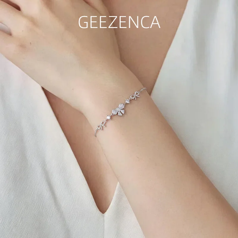GEEZENCA Sparkle 925 Sterling Silver Cubic Zirocnia Bowknot Charm Bracelet Women Dainty Trendy Lightweight Stack Bracelets Gift
GEEZENCA Sparkle 925 Sterling Silver Cubic Zirocnia Bowknot Charm Bracelet Women Dainty Trendy Lightweight Stack Bracelets Gift