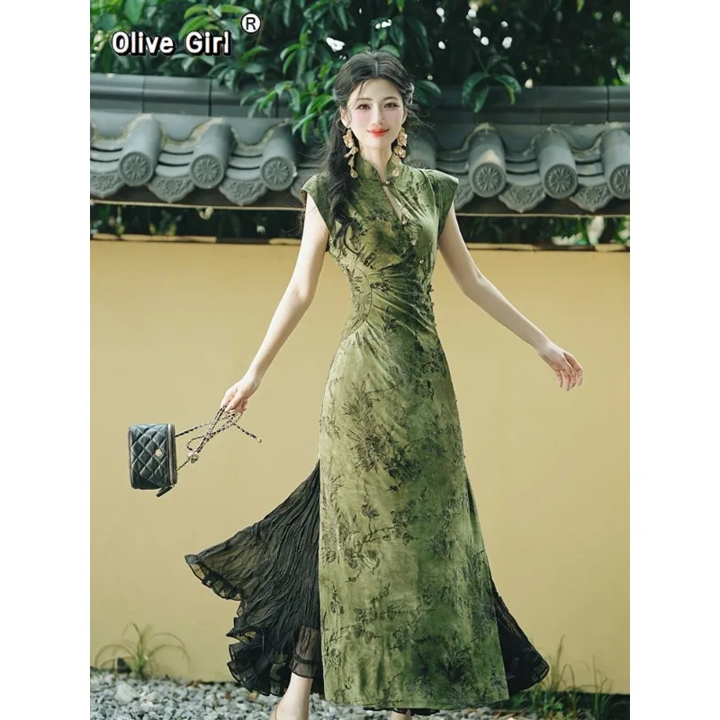 Женское платье Olivegirl Qipao 2026: зеленое, элегантное, в стиле ретро, для повседневной носки, летняя одежда в китайском стиле для молодых женщин
Женское платье Olivegirl Qipao 2026: зеленое, элегантное, в стиле ретро, для повседневной носки, летняя одежда в китайском стиле для молодых женщин