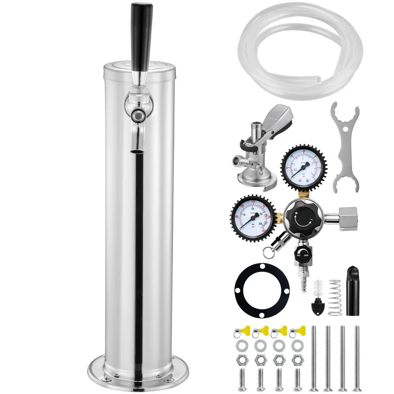 Kegerator Tower Kit Single Tap Beer Conversion Kit Stainless Steel Keg Beer Tower Dispenser Dual Gauge W21.8 Regulator
Kegerator Tower Kit Single Tap Beer Conversion Kit Stainless Steel Keg Beer Tower Dispenser Dual Gauge W21.8 Regulator