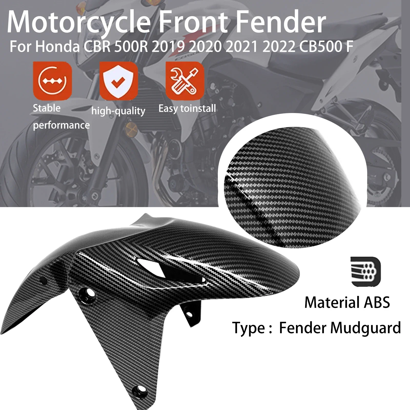For Honda CB500F CBR500R CB 500F CBR 500R cb500F cbr500r 2013-2021 Motorcycle Front Fender Splash Mudguard Accessories 13-21
For Honda CB500F CBR500R CB 500F CBR 500R cb500F cbr500r 2013-2021 Motorcycle Front Fender Splash Mudguard Accessories 13-21