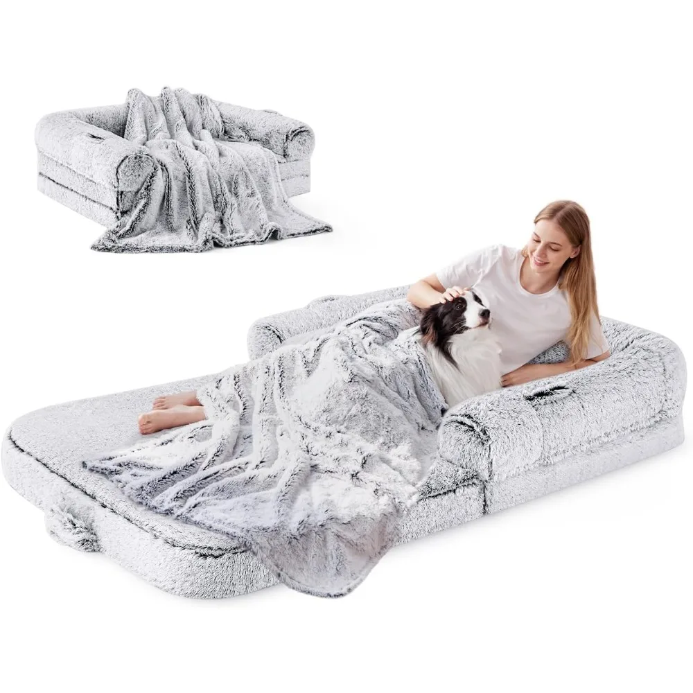Dog Bed for Adult, 2 in 1 Foldable Giant Dog Bed for People Fits Pet Families, Egg Foam Supportive Mat, Waterproof Liner
Dog Bed for Adult, 2 in 1 Foldable Giant Dog Bed for People Fits Pet Families, Egg Foam Supportive Mat, Waterproof Liner