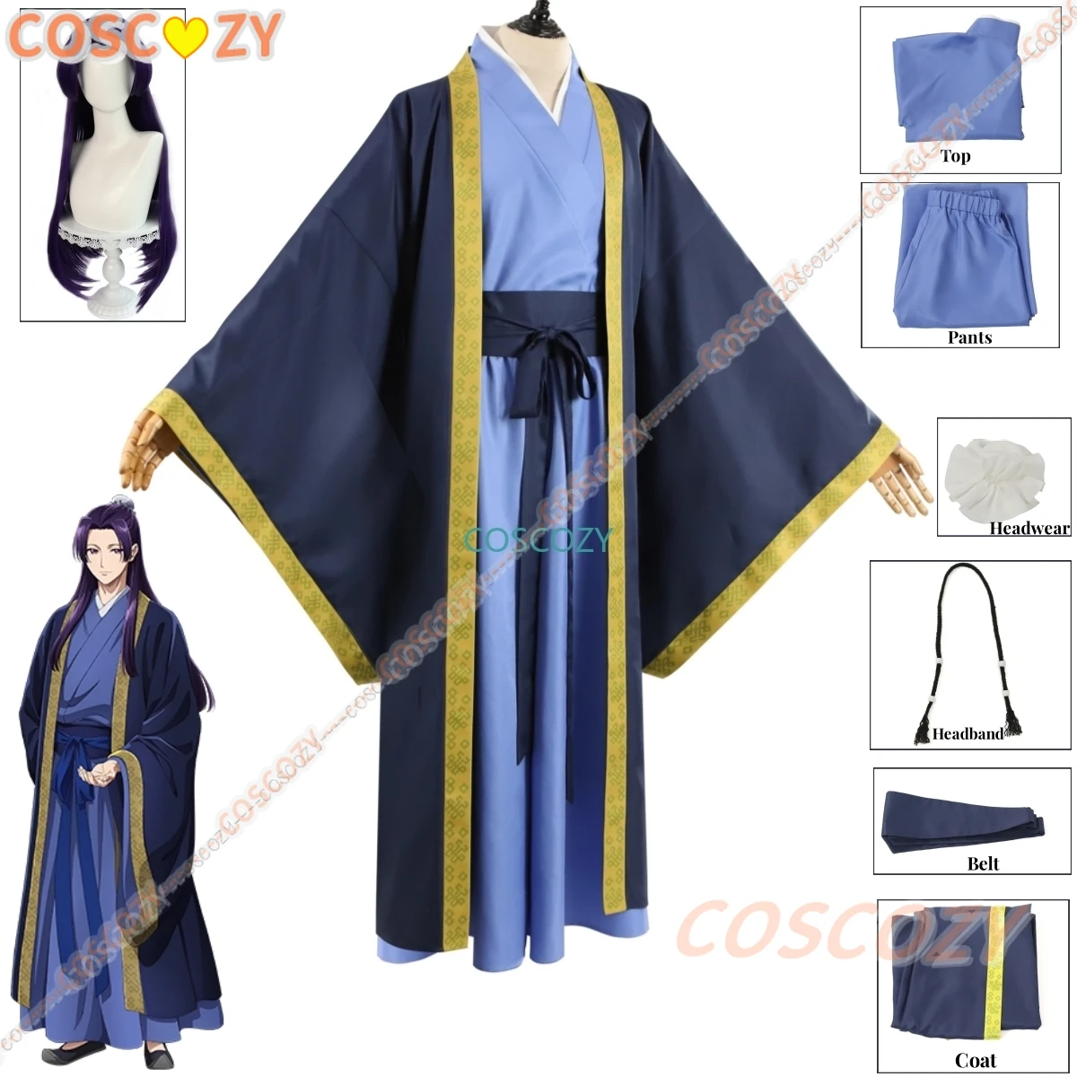 Jinshi Cosplay Costume Wig Anime The Apothecary Diaries Blue Kinomo Headwear Kusu0riya No Hitorigoto Xmas Men Cosplay Outfit
Jinshi Cosplay Costume Wig Anime The Apothecary Diaries Blue Kinomo Headwear Kusu0riya No Hitorigoto Xmas Men Cosplay Outfit