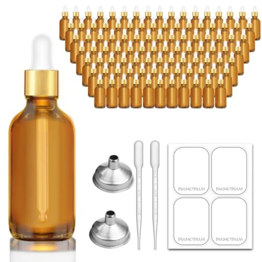 2 oz Dropper Bottle Glass Eye Dropper Bottles with Golden Top Cap for Essential Oils 99 pack Tincture Bottle with Labels and Fu
2 oz Dropper Bottle Glass Eye Dropper Bottles with Golden Top Cap for Essential Oils 99 pack Tincture Bottle with Labels and Fu