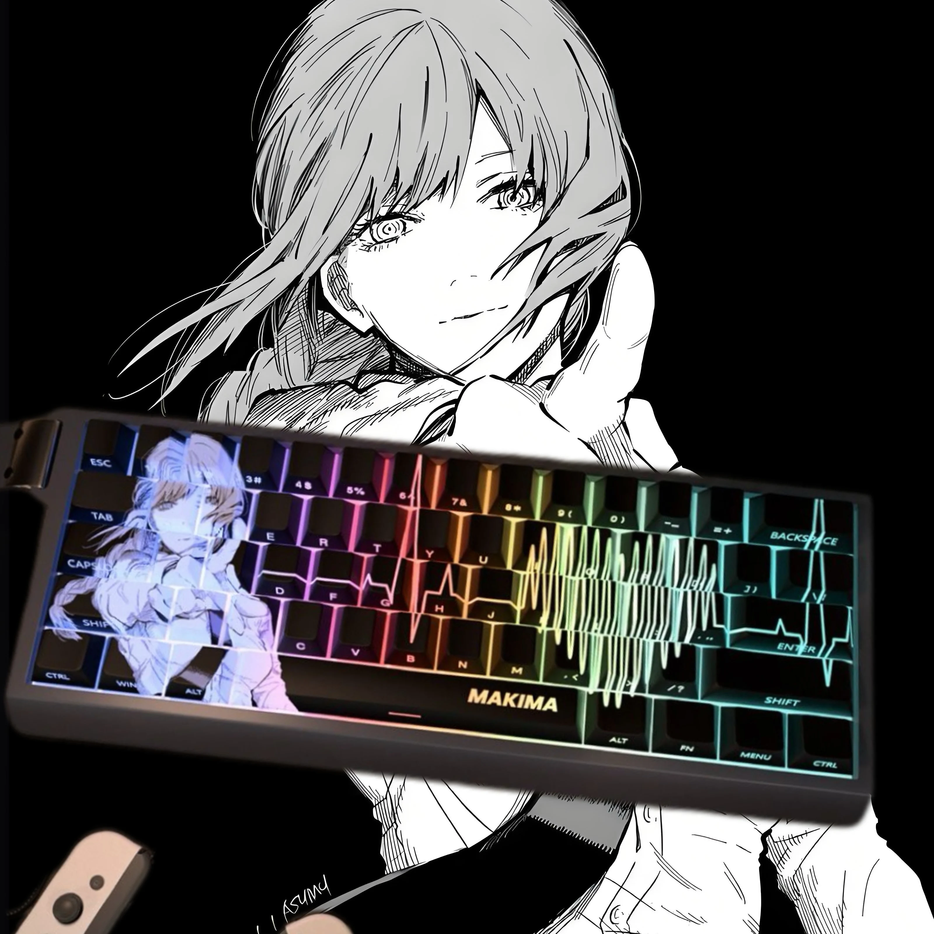 Makima Keycaps Anime PBT Keycap Chreey Keycap Side Print Translucent Key Cap Dye-sub Mechanical Keyboard for 60/65/68/EZ63/64
Makima Keycaps Anime PBT Keycap Chreey Keycap Side Print Translucent Key Cap Dye-sub Mechanical Keyboard for 60/65/68/EZ63/64