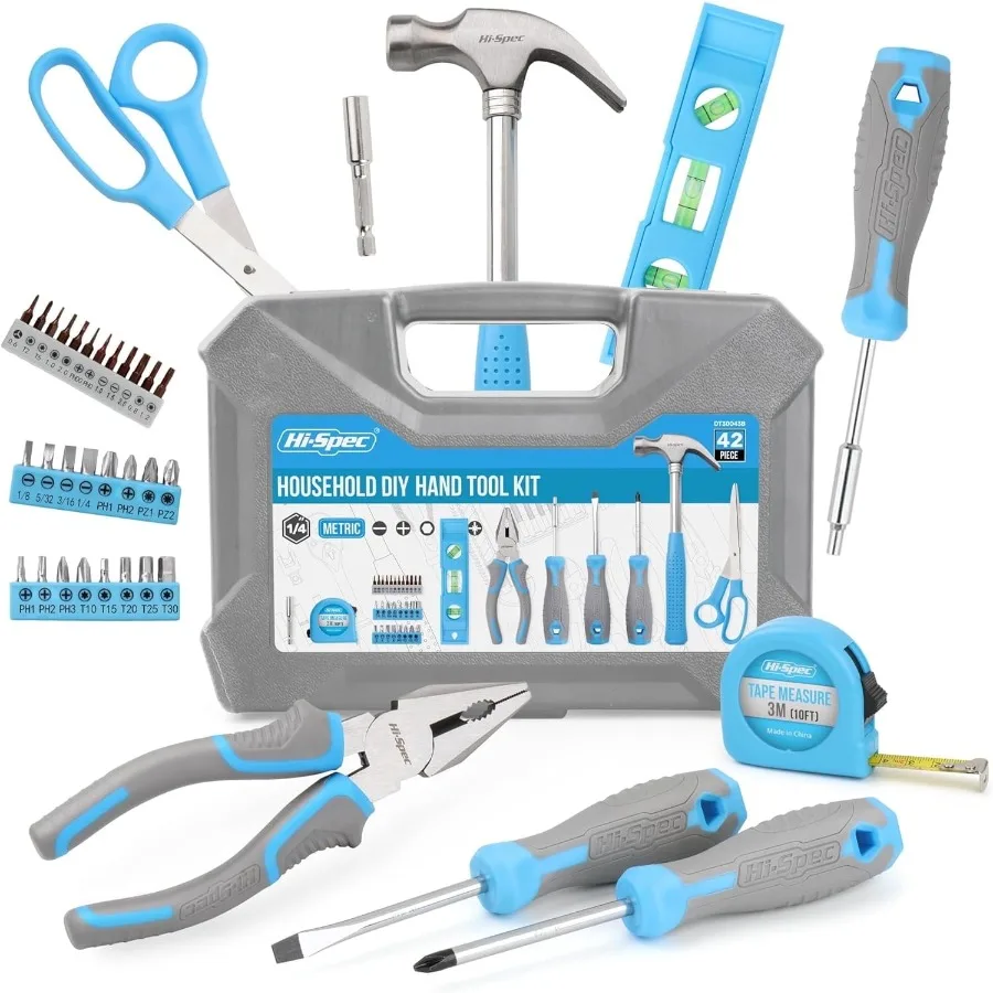 42pcs Blue Small Basic Tool Kit for Household Compact DIY Set for Home, Office and Dorm Repairs
42pcs Blue Small Basic Tool Kit for Household Compact DIY Set for Home, Office and Dorm Repairs