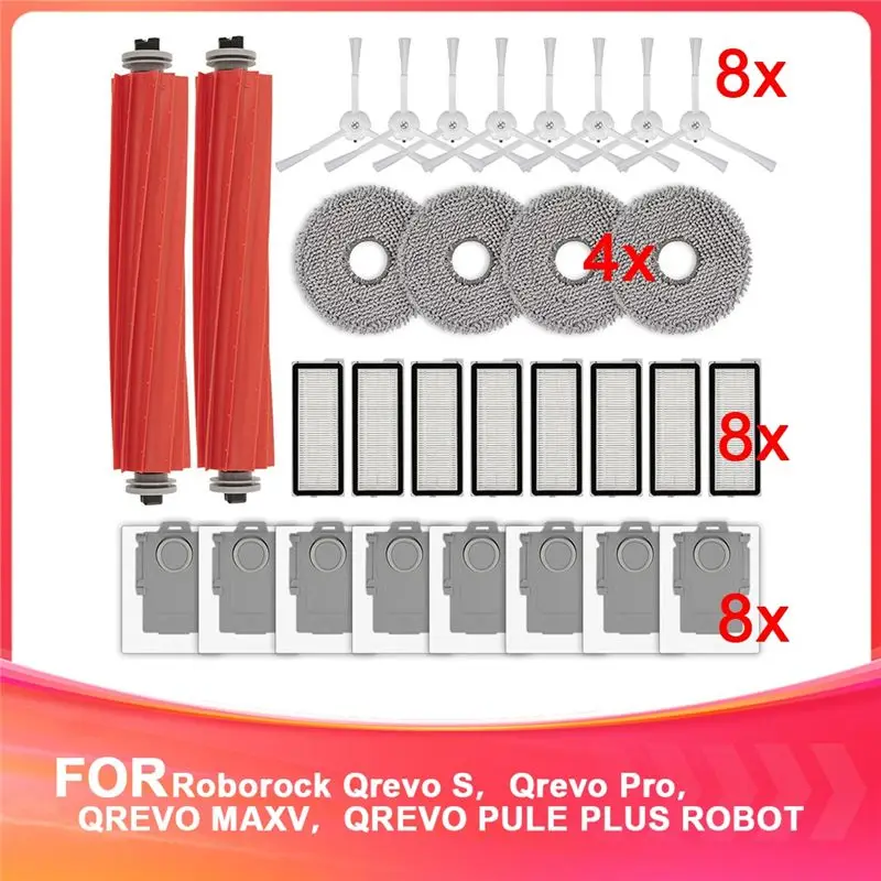 Запасные части A40Z-Qrevo S для роботов-пылесосов Roborock Qrevo S, Qrevo Pro, Qrevo Maxv, Qrevo Plus, роликовые щетки, мешки для сбора пыли
Запасные части A40Z-Qrevo S для роботов-пылесосов Roborock Qrevo S, Qrevo Pro, Qrevo Maxv, Qrevo Plus, роликовые щетки, мешки для сбора пыли