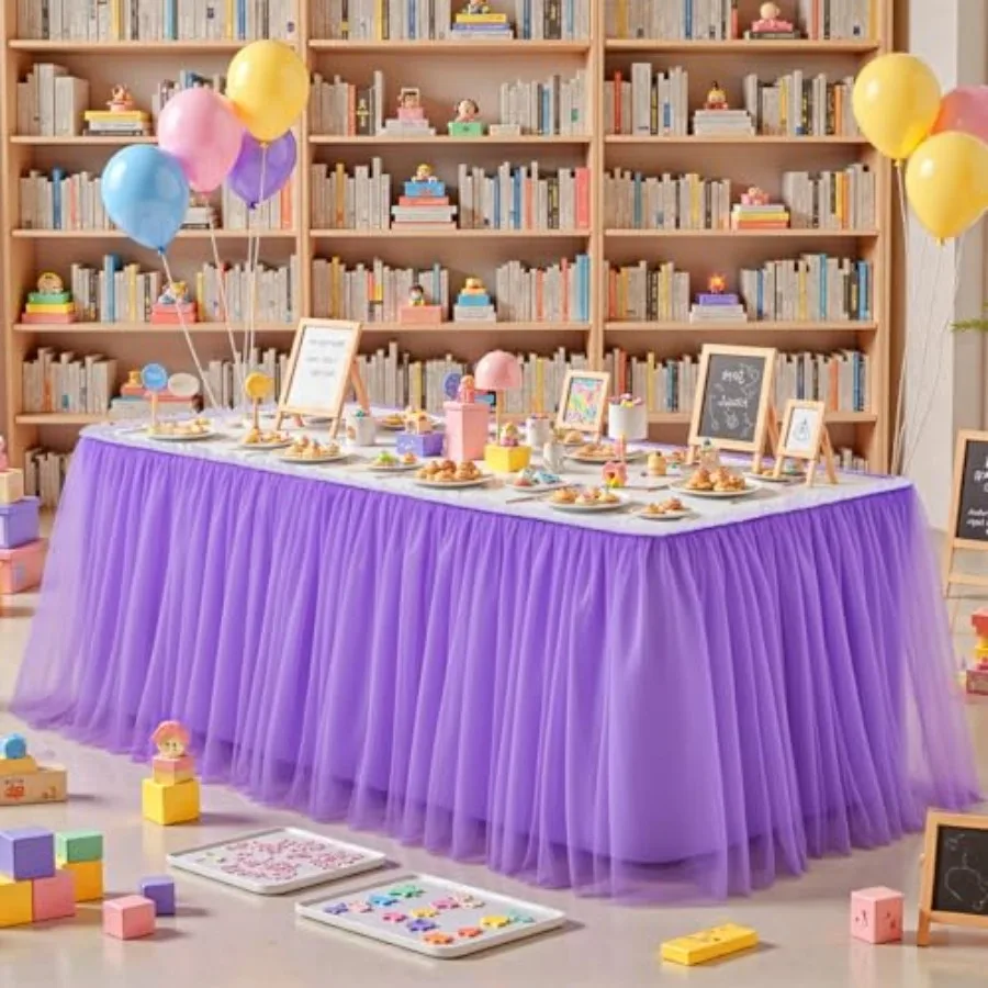 21Feet Length Tulle Table Skirt for Rectangle Tables 2-Layer Ruffle Tulle Tutu Cloth Desk Table Skirt for Baby Shower Girl Birt
21Feet Length Tulle Table Skirt for Rectangle Tables 2-Layer Ruffle Tulle Tutu Cloth Desk Table Skirt for Baby Shower Girl Birt