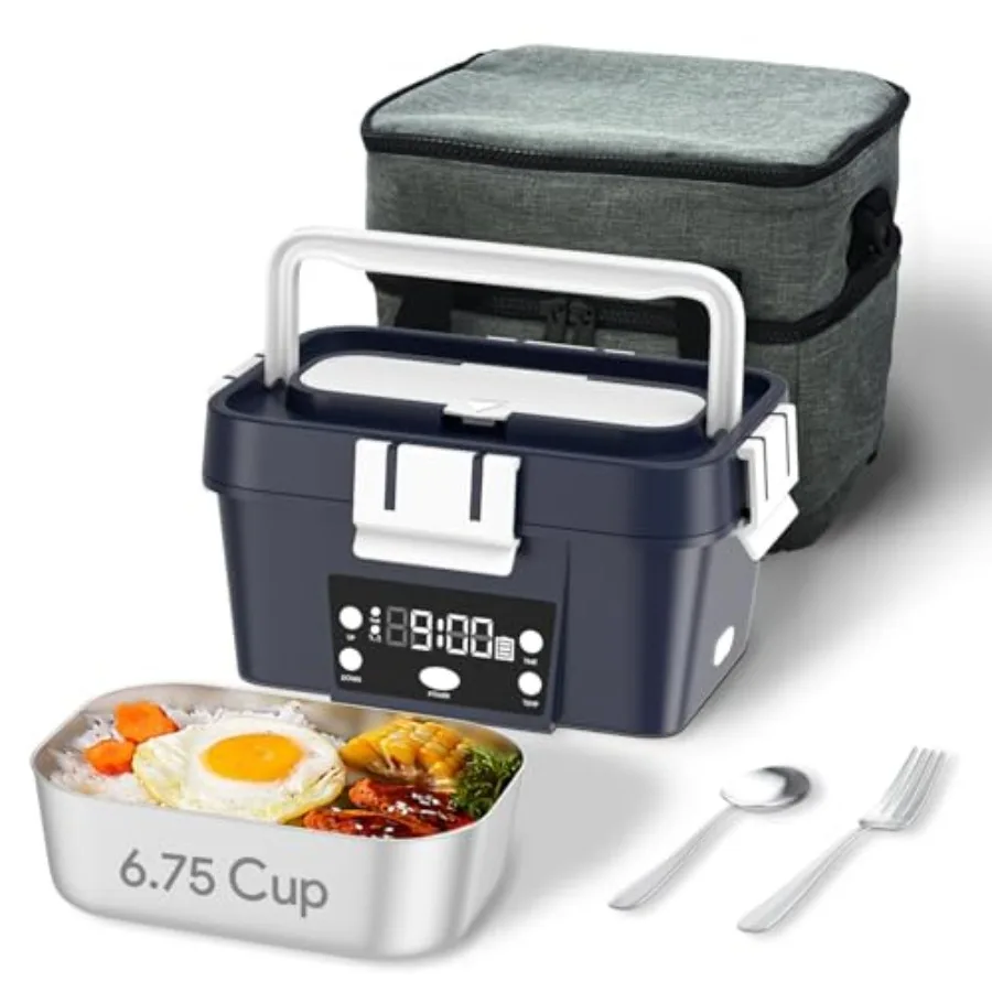 Cordless Electric Lunch Box for Office Travel Outdoor, Stainless Steel, Black, 6.75 Cup Automatic Food Warmer with 212F Recharg
Cordless Electric Lunch Box for Office Travel Outdoor, Stainless Steel, Black, 6.75 Cup Automatic Food Warmer with 212F Recharg