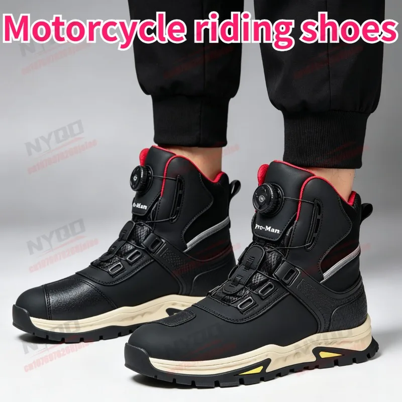 Motorcycle Riding Shoes Men's Four Season Breathable and Anti Fall Boots for Riders Road Outdoor Leisure Boots with Rubber Soles
Motorcycle Riding Shoes Men's Four Season Breathable and Anti Fall Boots for Riders Road Outdoor Leisure Boots with Rubber Soles